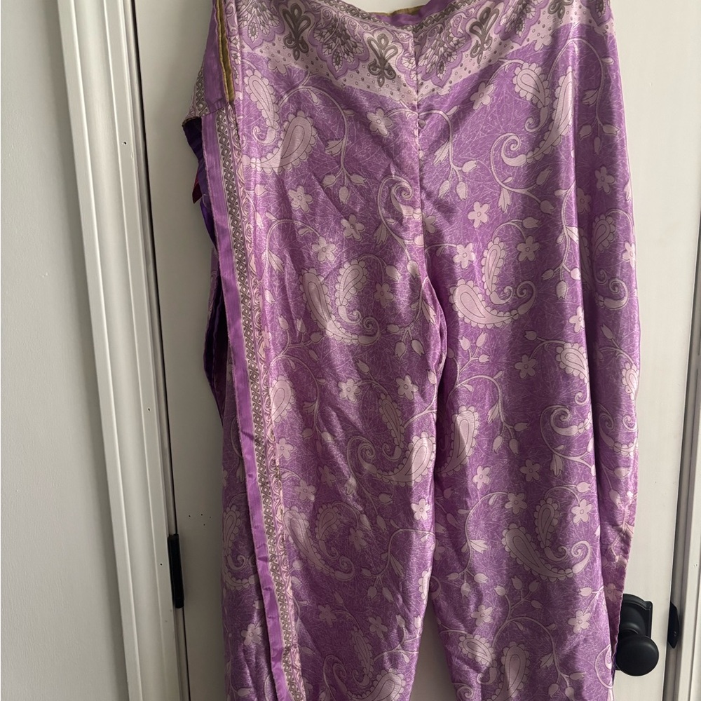 Purple Geometric Patterned Pants - image 2